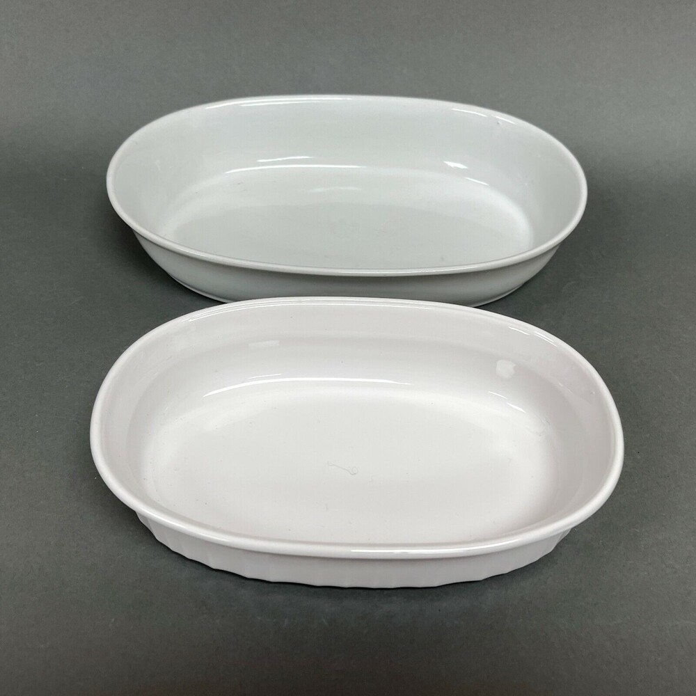 Corning Ware White Oval Casserole Individual Dishes Lot of 2